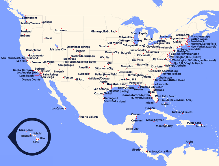 does southwest travel to canada