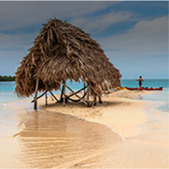 Beach hut in Belize