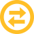 Yellow Circle with two arrows facing oppsite directions icon