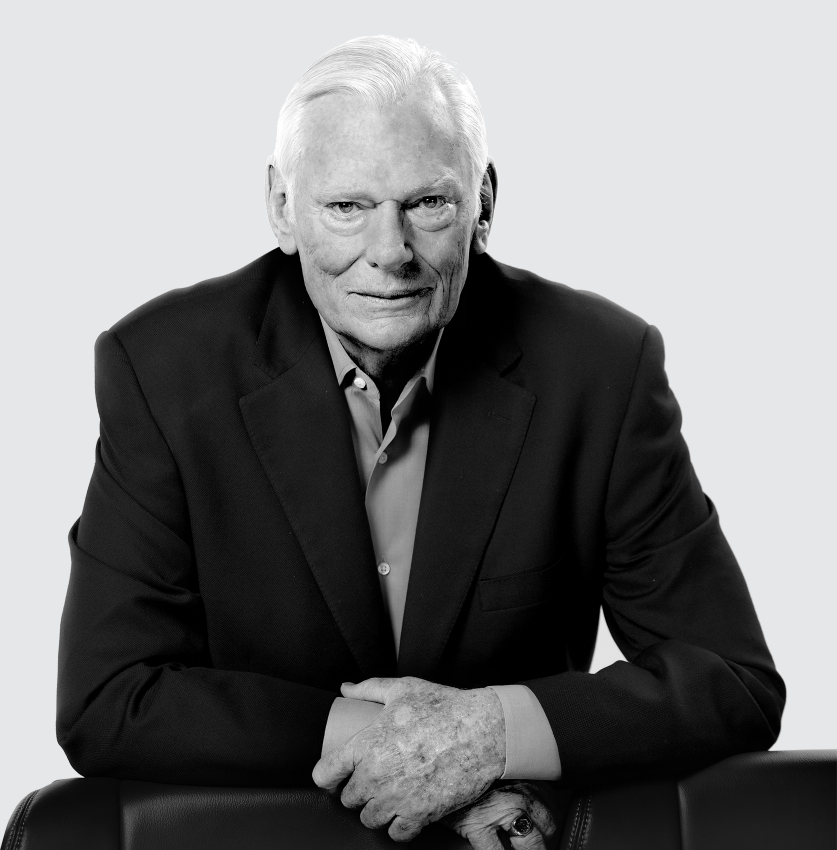 Herb Kelleher in black and white