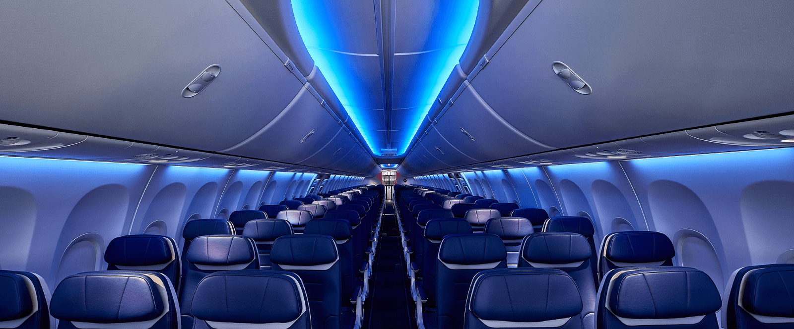 cabina de una aeronave de southwest airlines