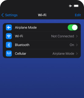 iPhone screenshot of WiFi screen