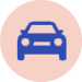Blue stylized icon of car