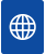 Blue stylized icon of passport