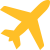 Yellow stylized icon of an airplane