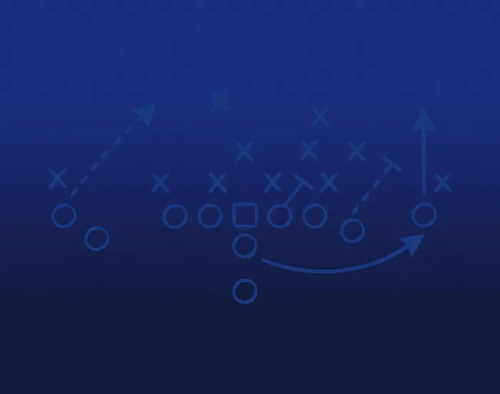 X's and O's from a play in football