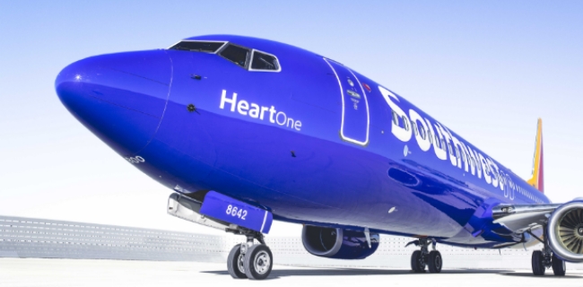 Asientos de un avión de Southwest