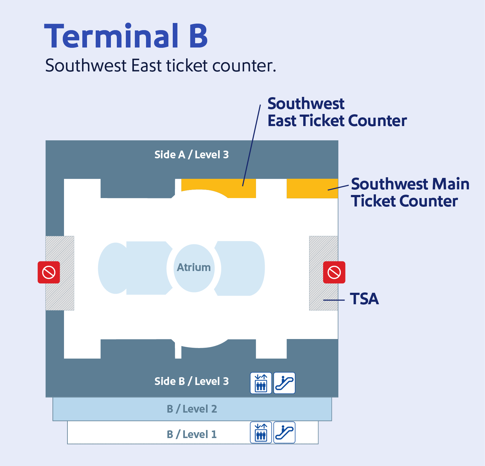 Terminal B East ticket coutner
