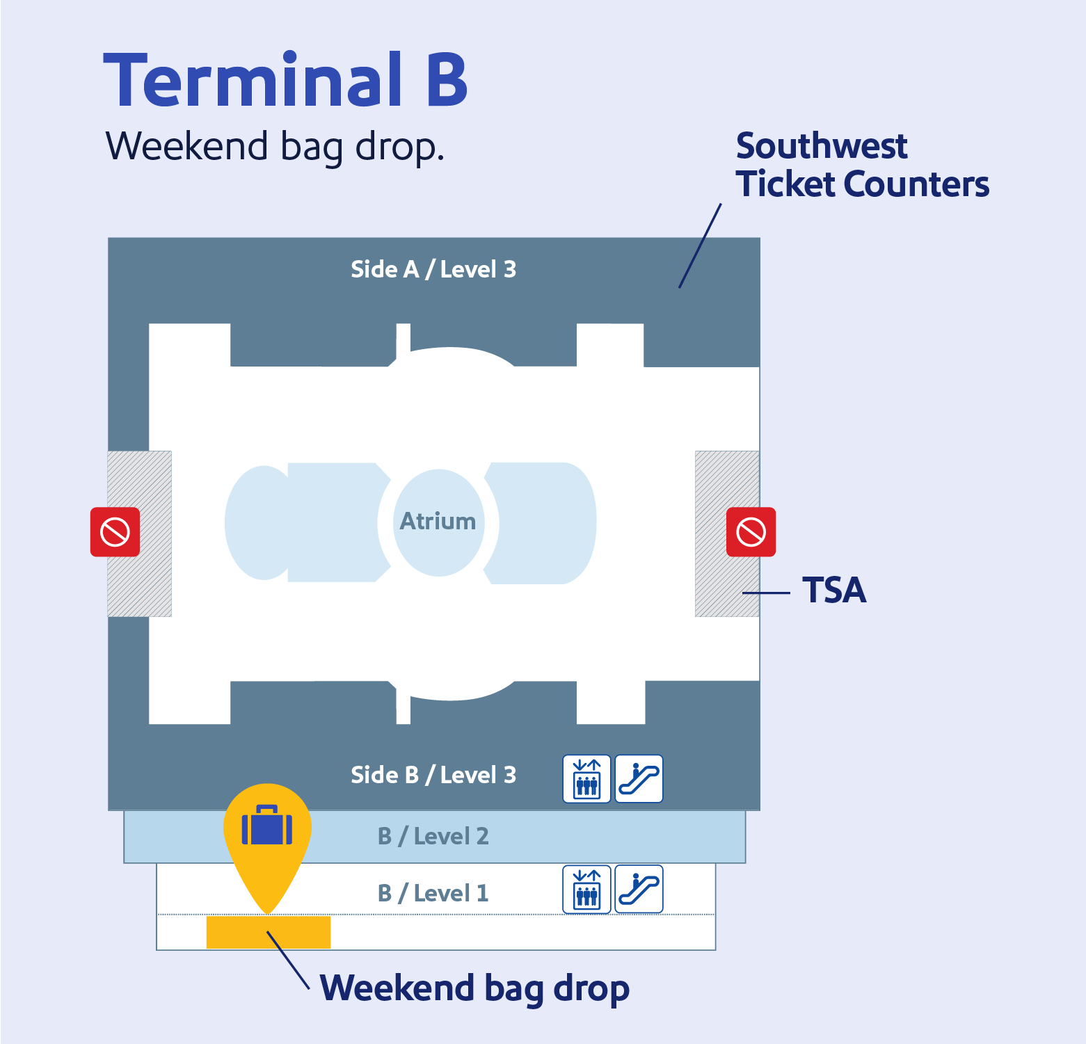 Terminal B Northeast flight ticket counter