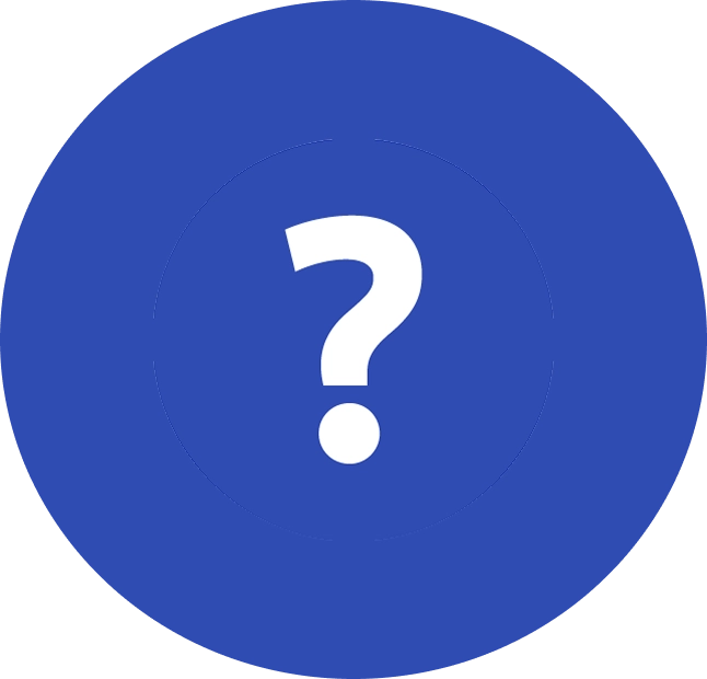 Question mark with a blue background